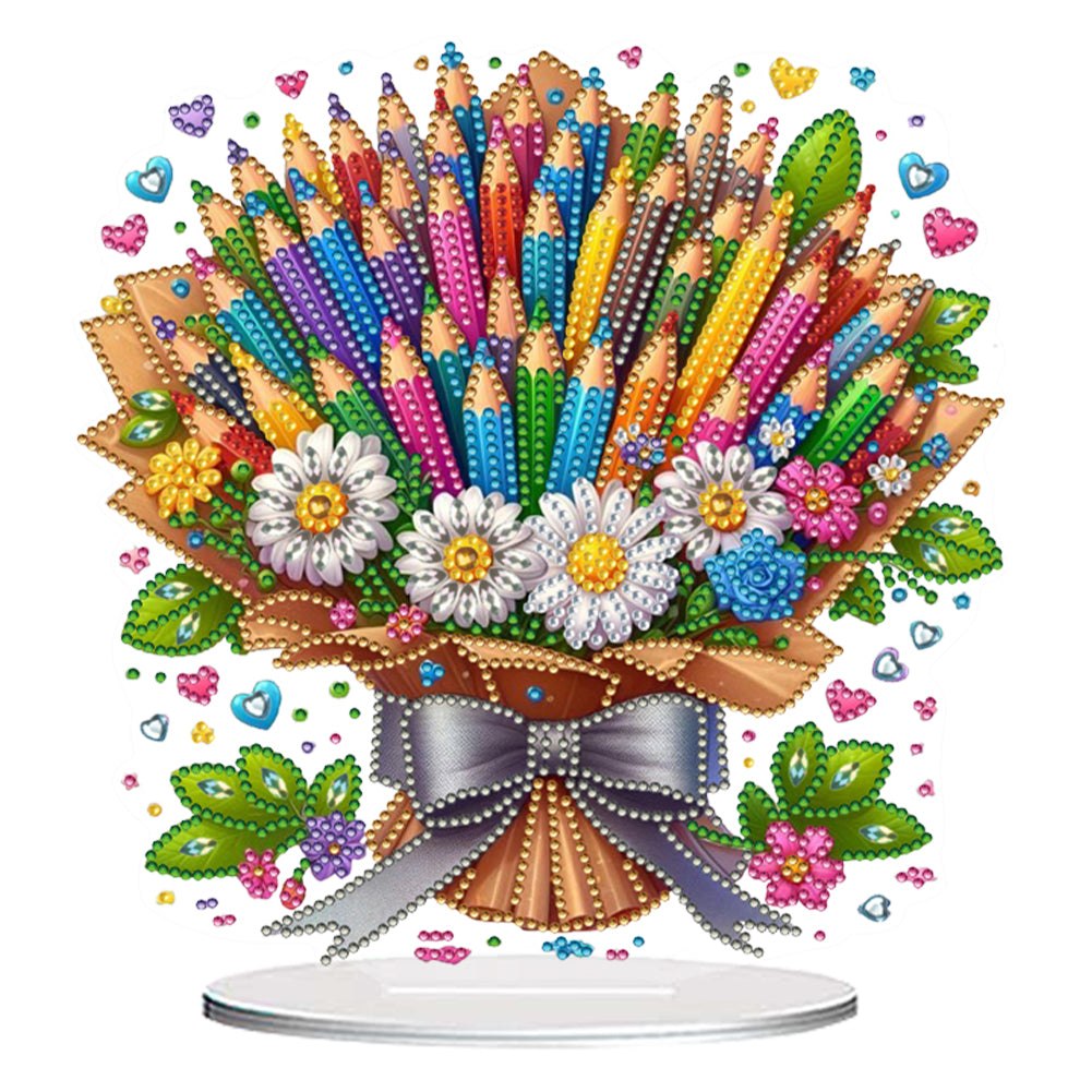 Flower Double Sided Effect DIY Table Top Diamond Painting Ornament Kits Decor