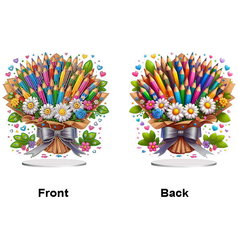 Flower Double Sided Effect DIY Table Top Diamond Painting Ornament Kits Decor