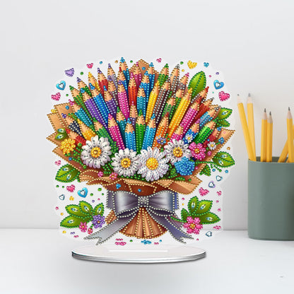 Flower Double Sided Effect DIY Table Top Diamond Painting Ornament Kits Decor