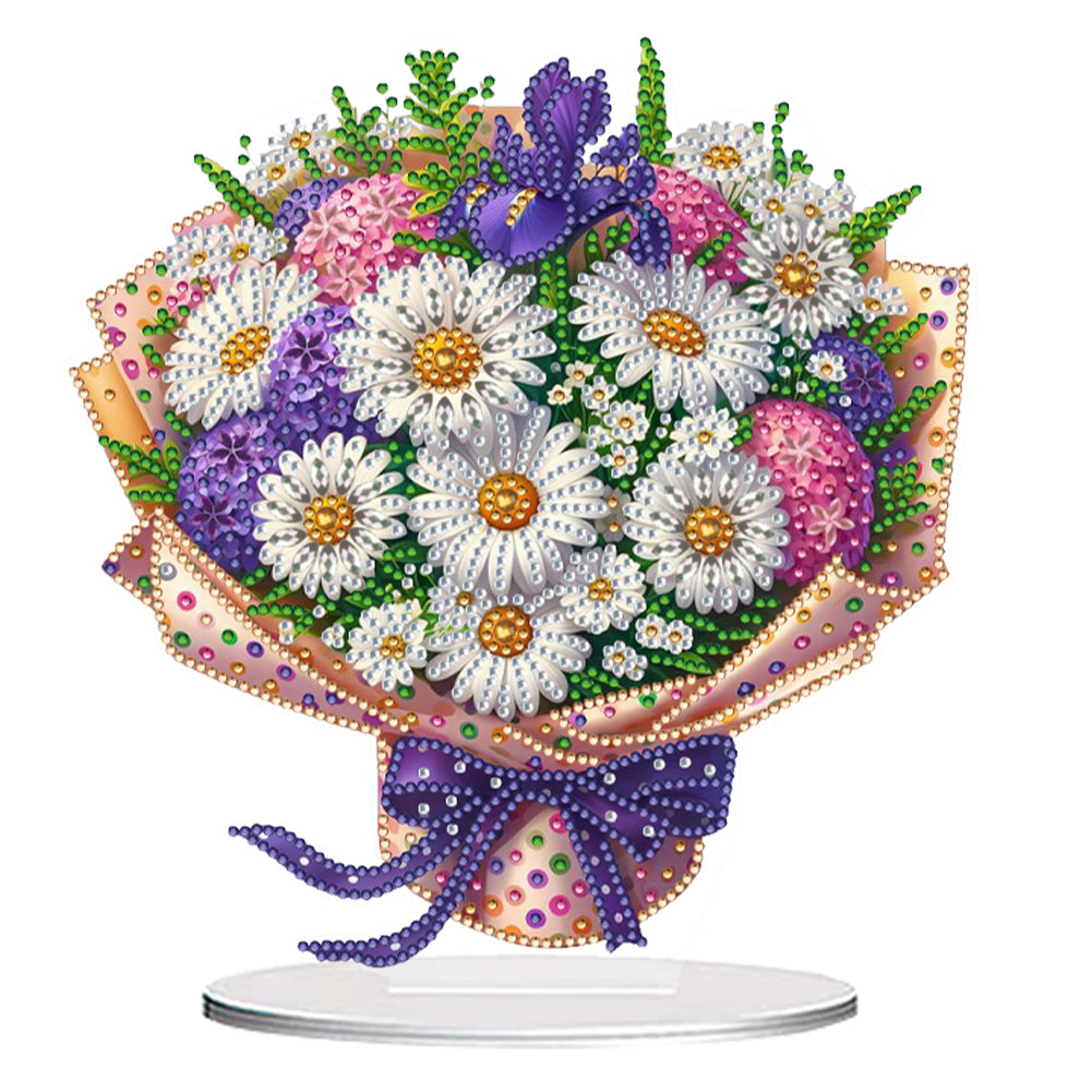Flower Double Sided Effect DIY Table Top Diamond Painting Ornament Kits Decor
