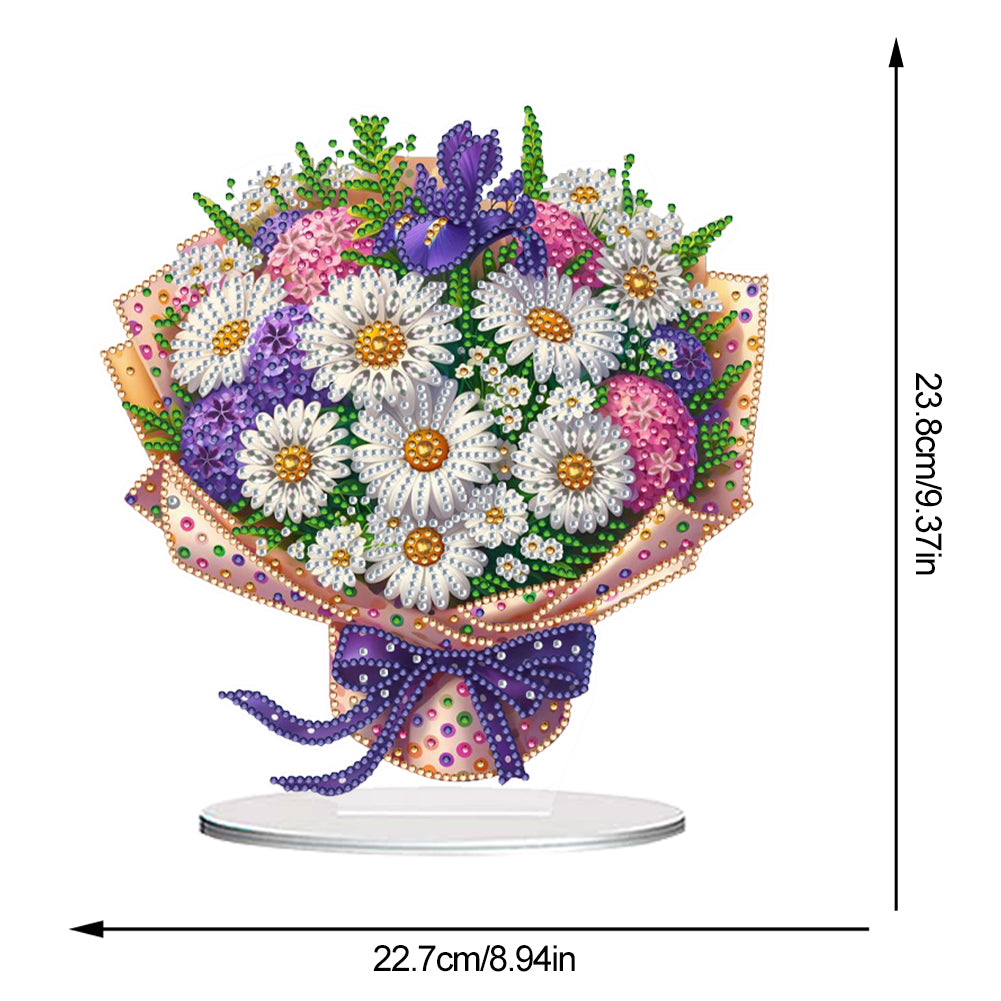 Flower Double Sided Effect DIY Table Top Diamond Painting Ornament Kits Decor