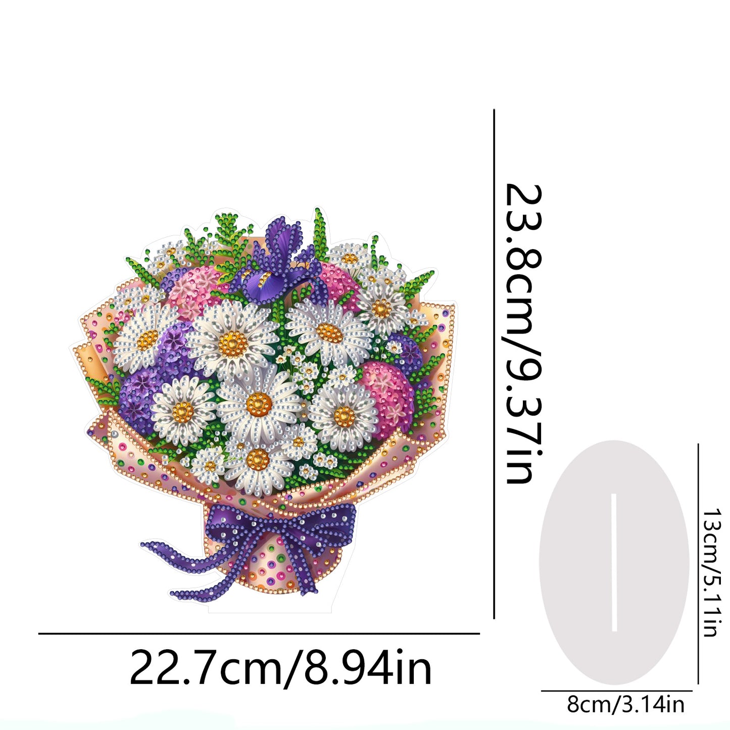 Flower Double Sided Effect DIY Table Top Diamond Painting Ornament Kits Decor