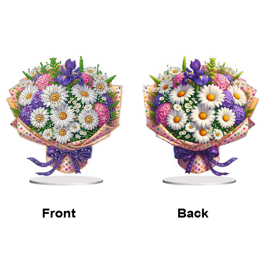 Flower Double Sided Effect DIY Table Top Diamond Painting Ornament Kits Decor