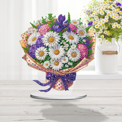 Flower Double Sided Effect DIY Table Top Diamond Painting Ornament Kits Decor