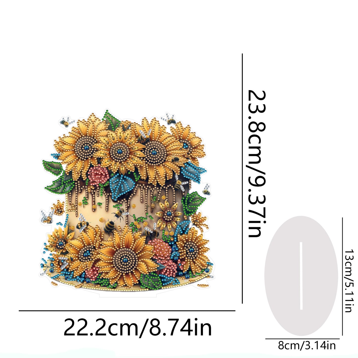 Flower Double Sided Effect DIY Table Top Diamond Painting Ornament Kits Decor