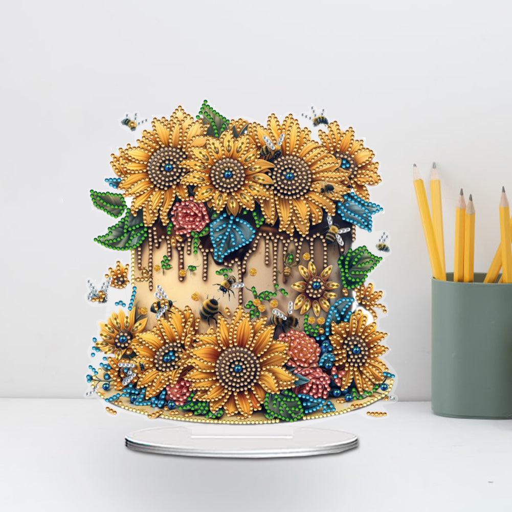 Flower Double Sided Effect DIY Table Top Diamond Painting Ornament Kits Decor