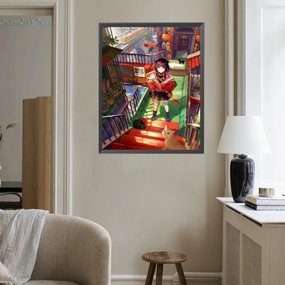 Japanese Manga Girl - Full Square Drill Diamond Painting 40*50CM