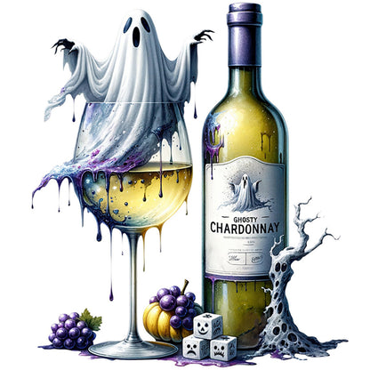 Halloween Wine Glass - 11CT Stamped Cross Stitch 50*50CM