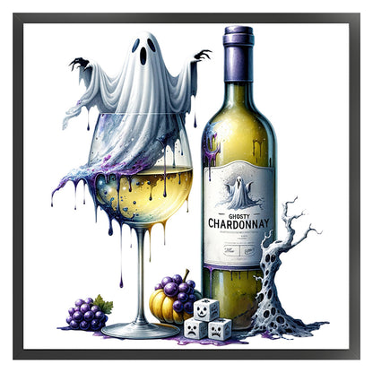 Halloween Wine Glass - 11CT Stamped Cross Stitch 50*50CM