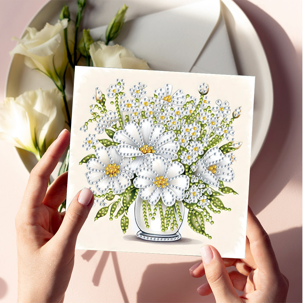 6PCS DIY Rhinestone Diamond Art Mosaic Postcards for Festivals and Celebrations