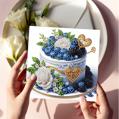 6PCS DIY Rhinestone Diamond Art Mosaic Postcards for Festivals and Celebrations