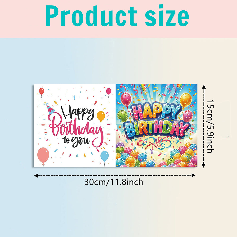 6PCS DIY Rhinestone Diamond Art Mosaic Postcards for Festivals and Celebrations