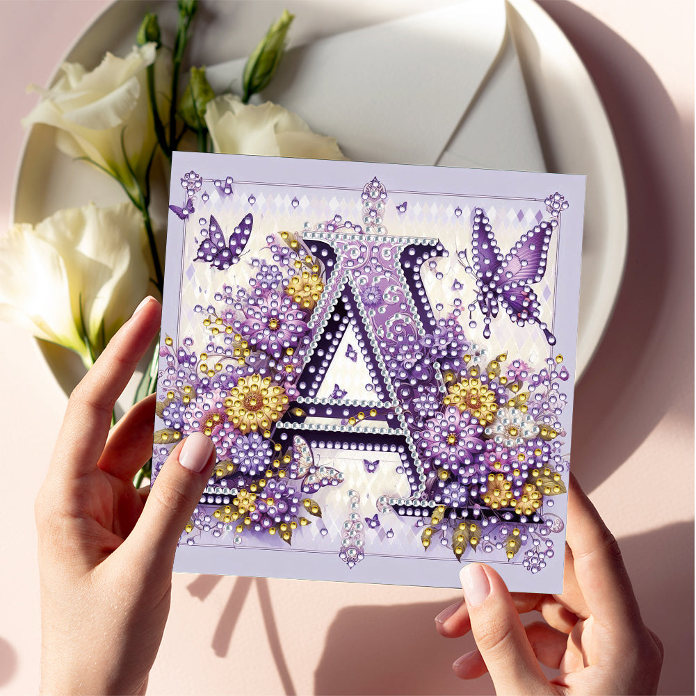 6PCS DIY Rhinestone Diamond Art Mosaic Postcards for Festivals and Celebrations