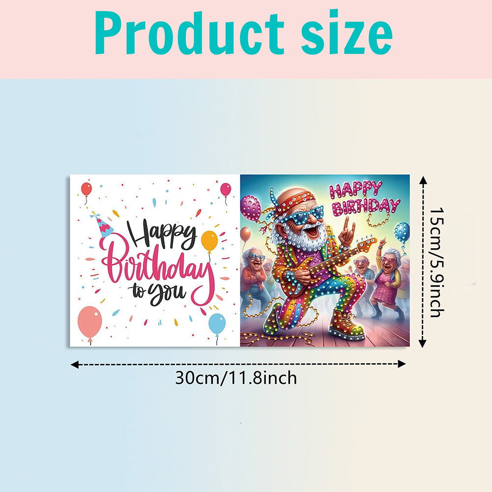 6PCS DIY Rhinestone Diamond Art Mosaic Postcards for Festivals and Celebrations