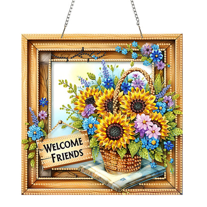 2D Flat Acrylic DIY Hanging Diamond Art Kits Special Shape Wall Door Decoration