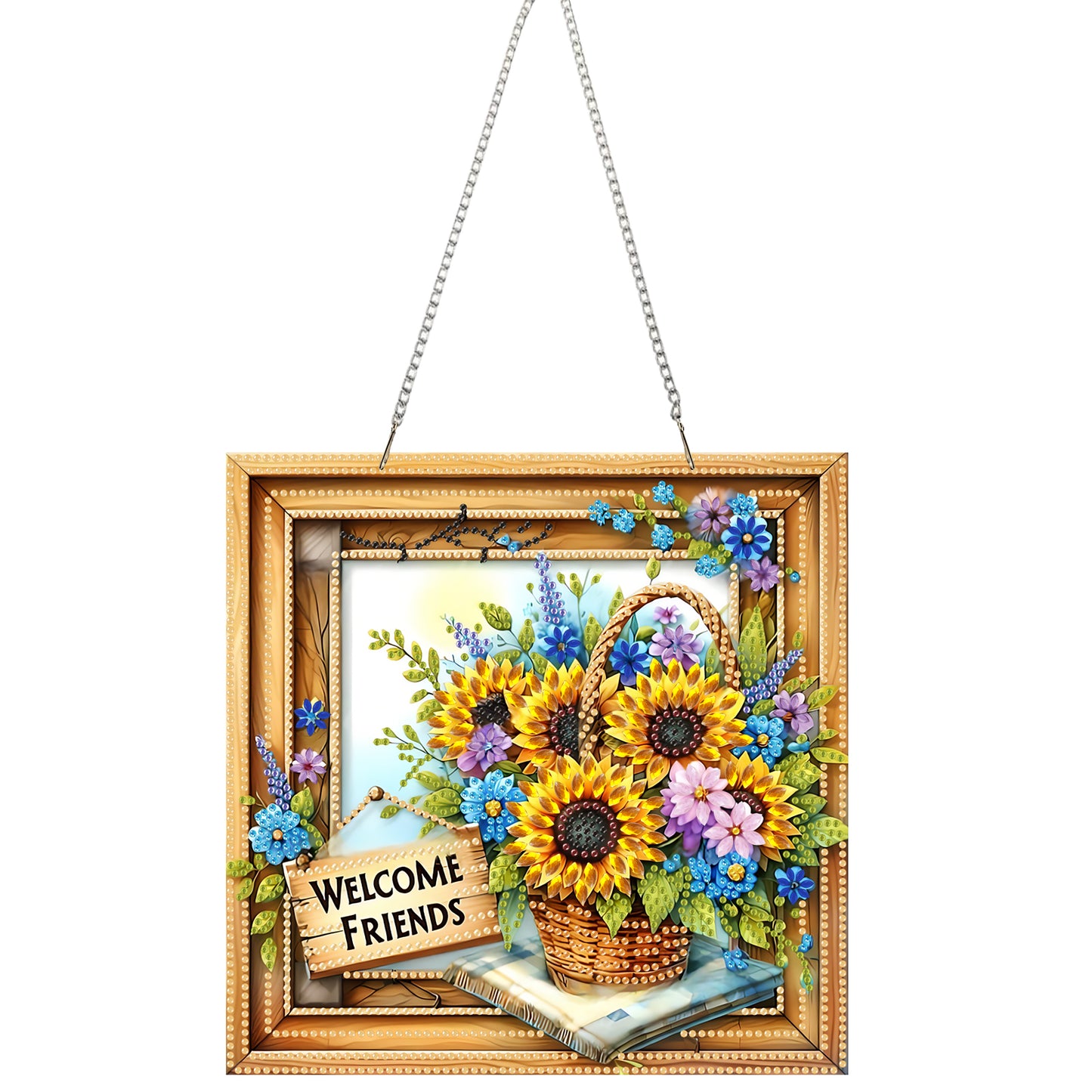 2D Flat Acrylic DIY Hanging Diamond Art Kits Special Shape Wall Door Decoration