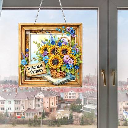 2D Flat Acrylic DIY Hanging Diamond Art Kits Special Shape Wall Door Decoration