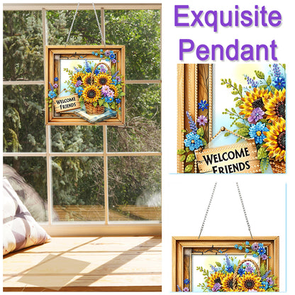 2D Flat Acrylic DIY Hanging Diamond Art Kits Special Shape Wall Door Decoration