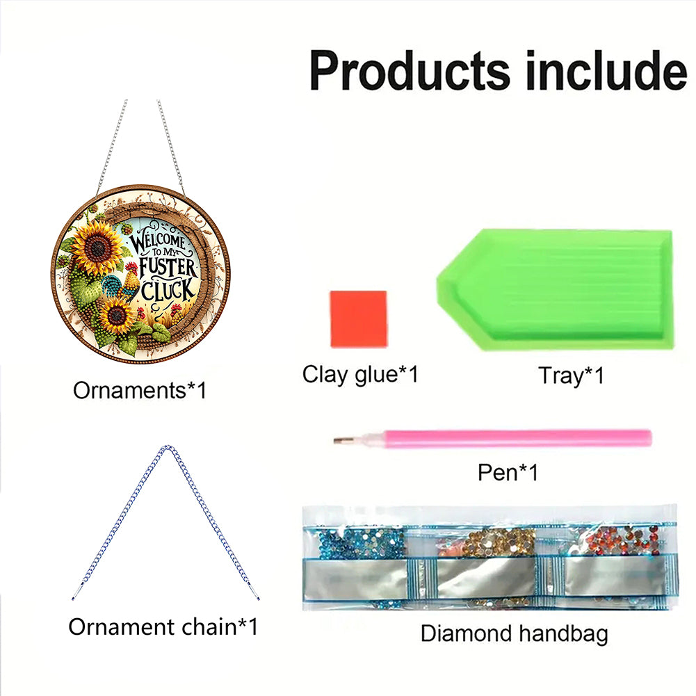 2D Flat Acrylic DIY Hanging Diamond Art Kits Special Shape Wall Door Decoration