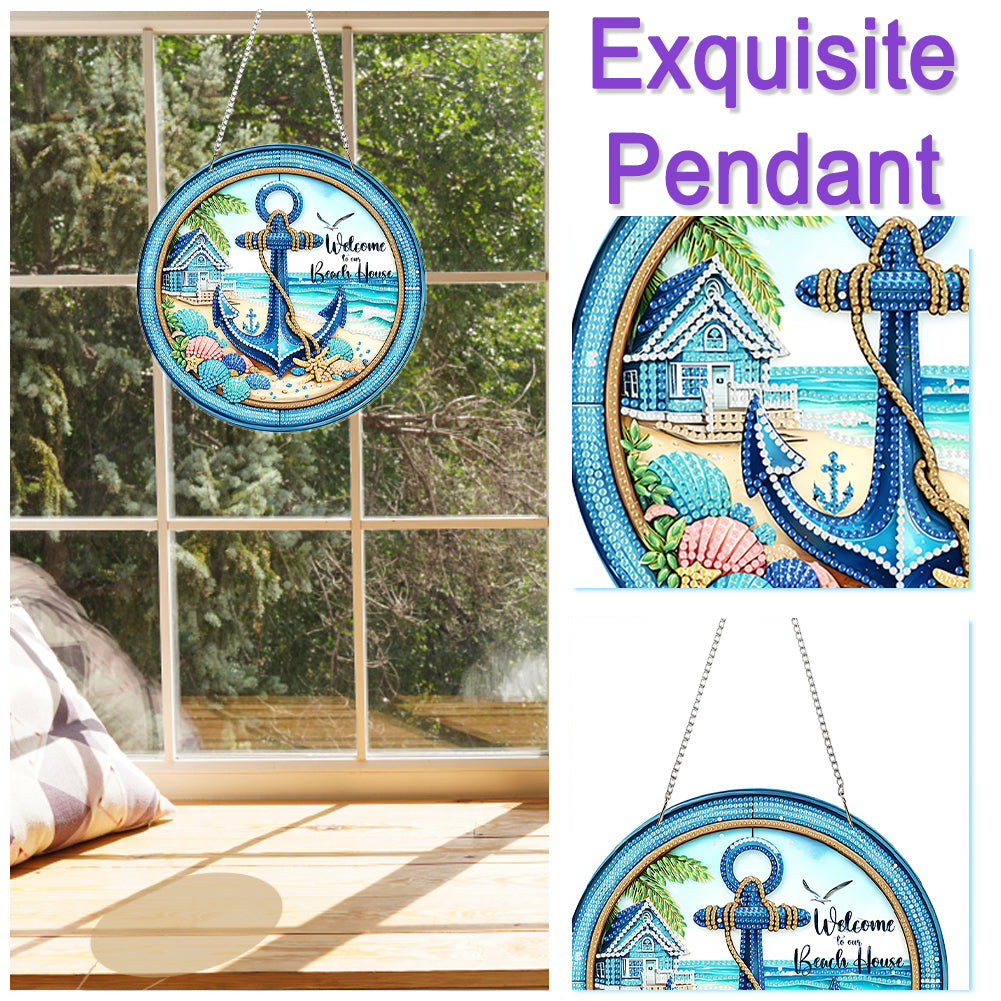 2D Flat Acrylic DIY Hanging Diamond Art Kits Special Shape Wall Door Decoration