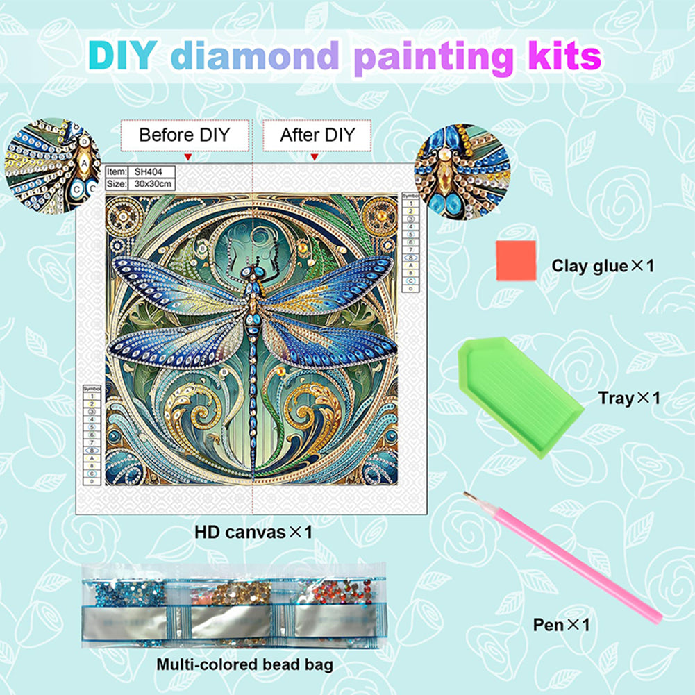 Dragonfly - Special Shaped Drill Diamond Painting 30*30CM