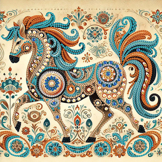 Colored Horse - Special Shaped Drill Diamond Painting 30*30CM