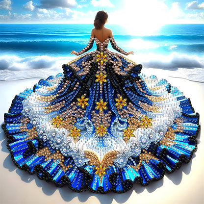 Gorgeous Skirt Girl - Special Shaped Drill Diamond Painting 30*30CM
