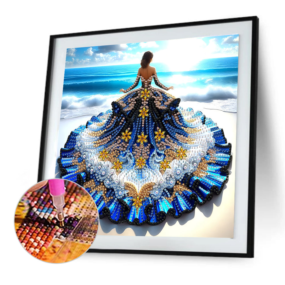 Gorgeous Skirt Girl - Special Shaped Drill Diamond Painting 30*30CM
