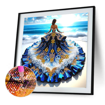 Gorgeous Skirt Girl - Special Shaped Drill Diamond Painting 30*30CM