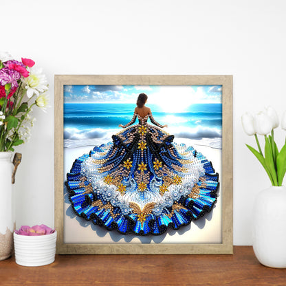 Gorgeous Skirt Girl - Special Shaped Drill Diamond Painting 30*30CM