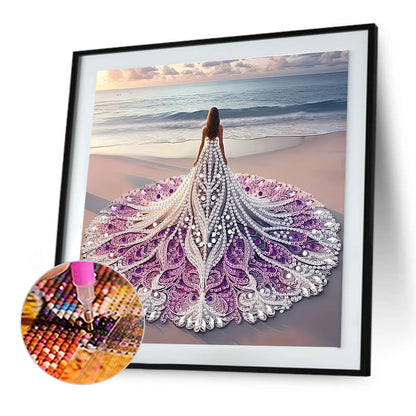 Gorgeous Skirt Girl - Special Shaped Drill Diamond Painting 30*30CM