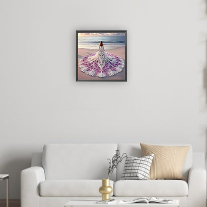 Gorgeous Skirt Girl - Special Shaped Drill Diamond Painting 30*30CM