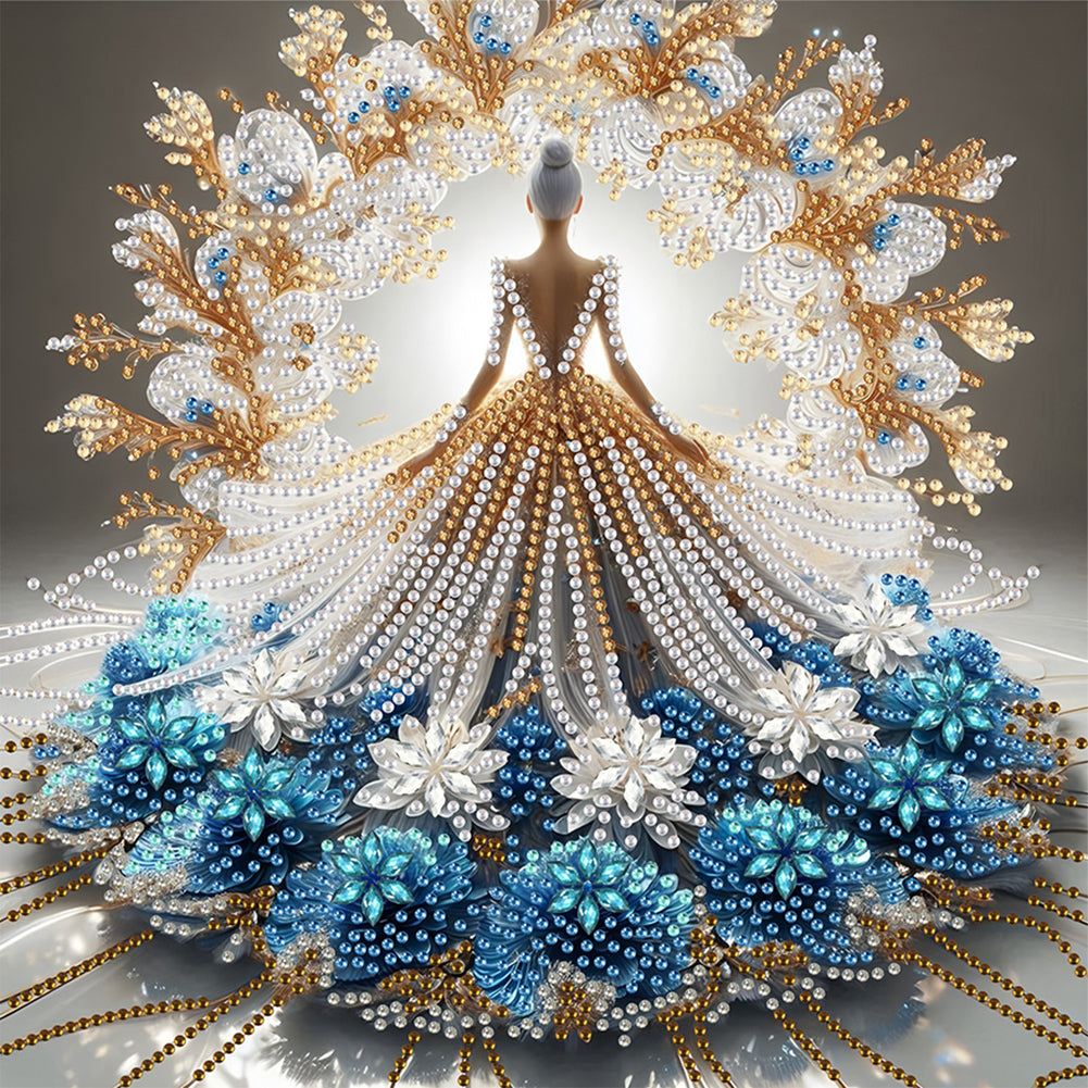 Gorgeous Skirt Girl - Special Shaped Drill Diamond Painting 30*30CM
