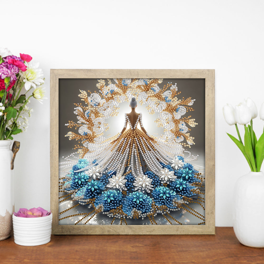 Gorgeous Skirt Girl - Special Shaped Drill Diamond Painting 30*30CM