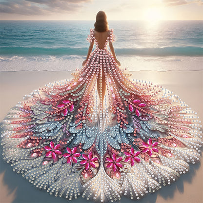 Gorgeous Skirt Girl - Special Shaped Drill Diamond Painting 30*30CM