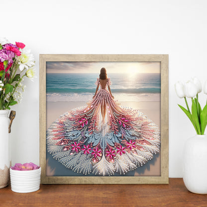 Gorgeous Skirt Girl - Special Shaped Drill Diamond Painting 30*30CM