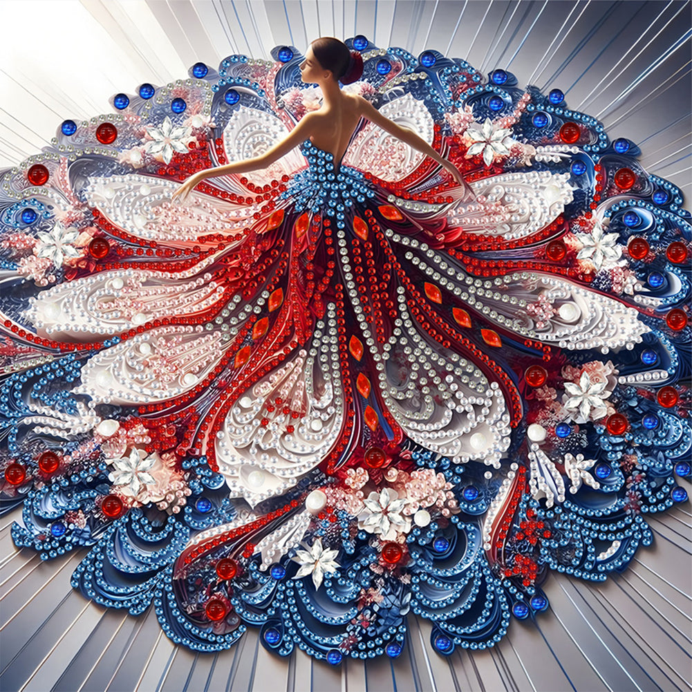 Gorgeous Skirt Girl - Special Shaped Drill Diamond Painting 30*30CM