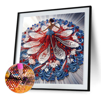 Gorgeous Skirt Girl - Special Shaped Drill Diamond Painting 30*30CM