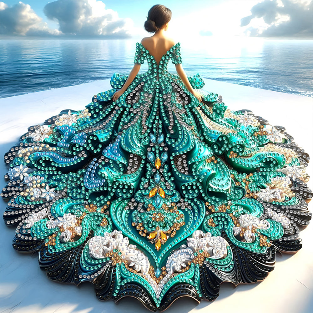 Gorgeous Skirt Girl - Special Shaped Drill Diamond Painting 30*30CM