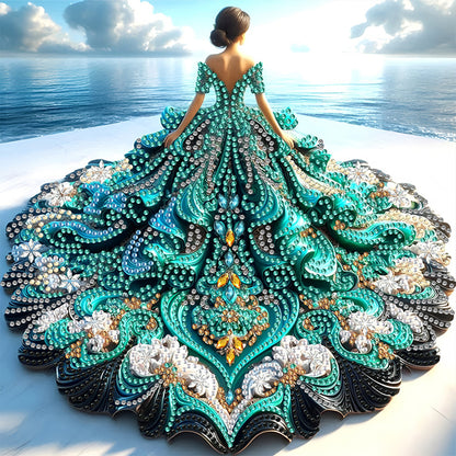 Gorgeous Skirt Girl - Special Shaped Drill Diamond Painting 30*30CM