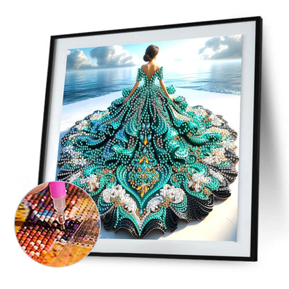 Gorgeous Skirt Girl - Special Shaped Drill Diamond Painting 30*30CM
