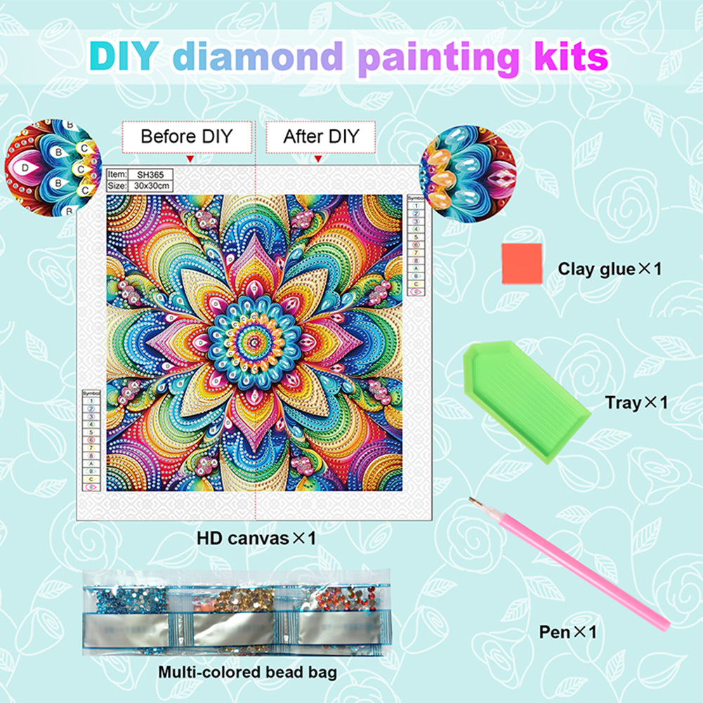 Mandala - Special Shaped Drill Diamond Painting 30*30CM