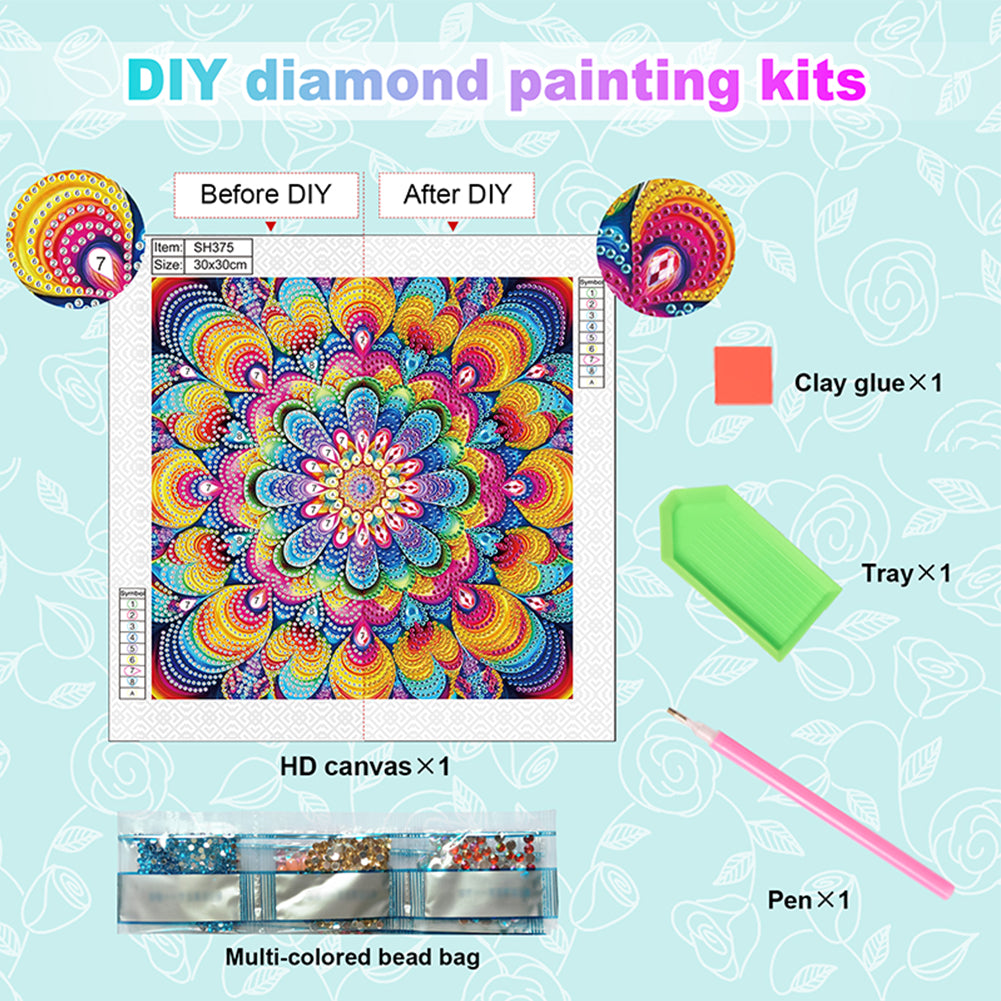 Mandala - Special Shaped Drill Diamond Painting 30*30CM
