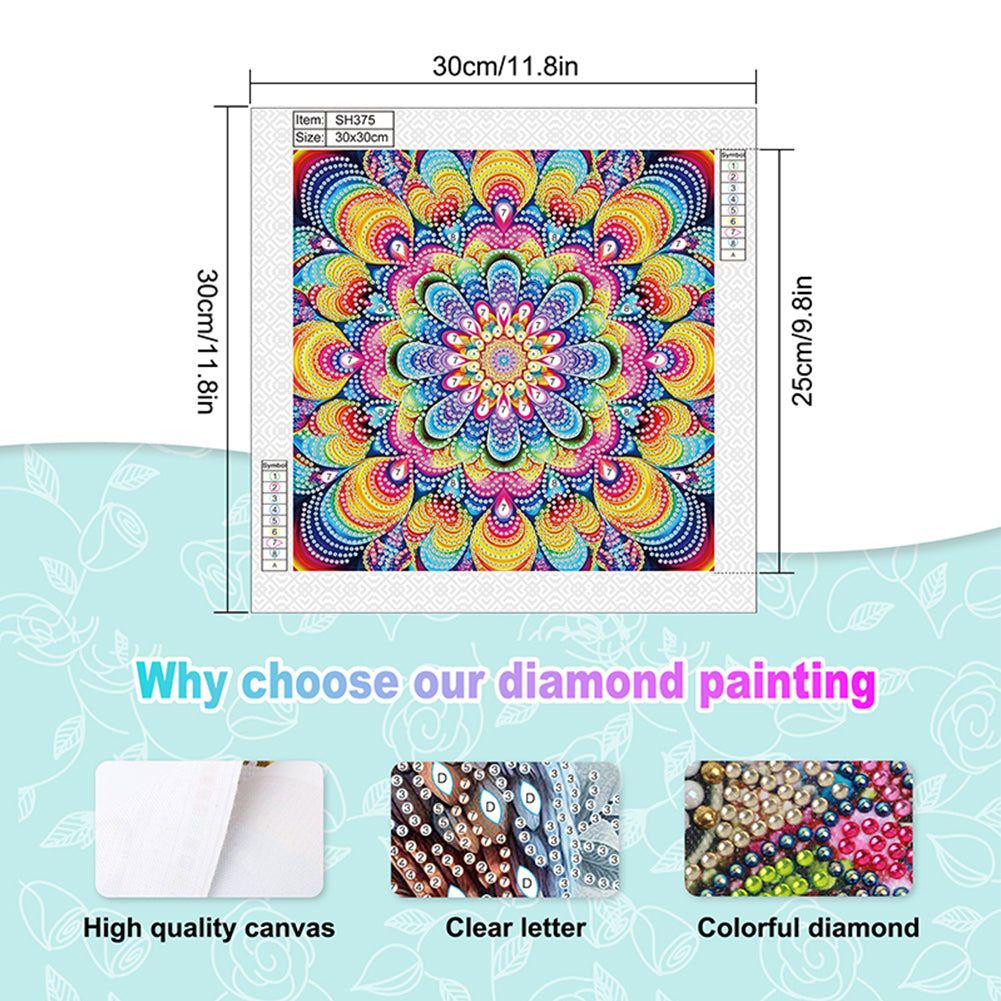 Mandala - Special Shaped Drill Diamond Painting 30*30CM