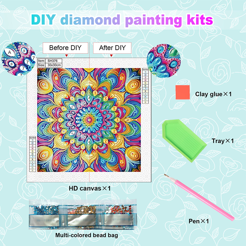 Mandala - Special Shaped Drill Diamond Painting 30*30CM