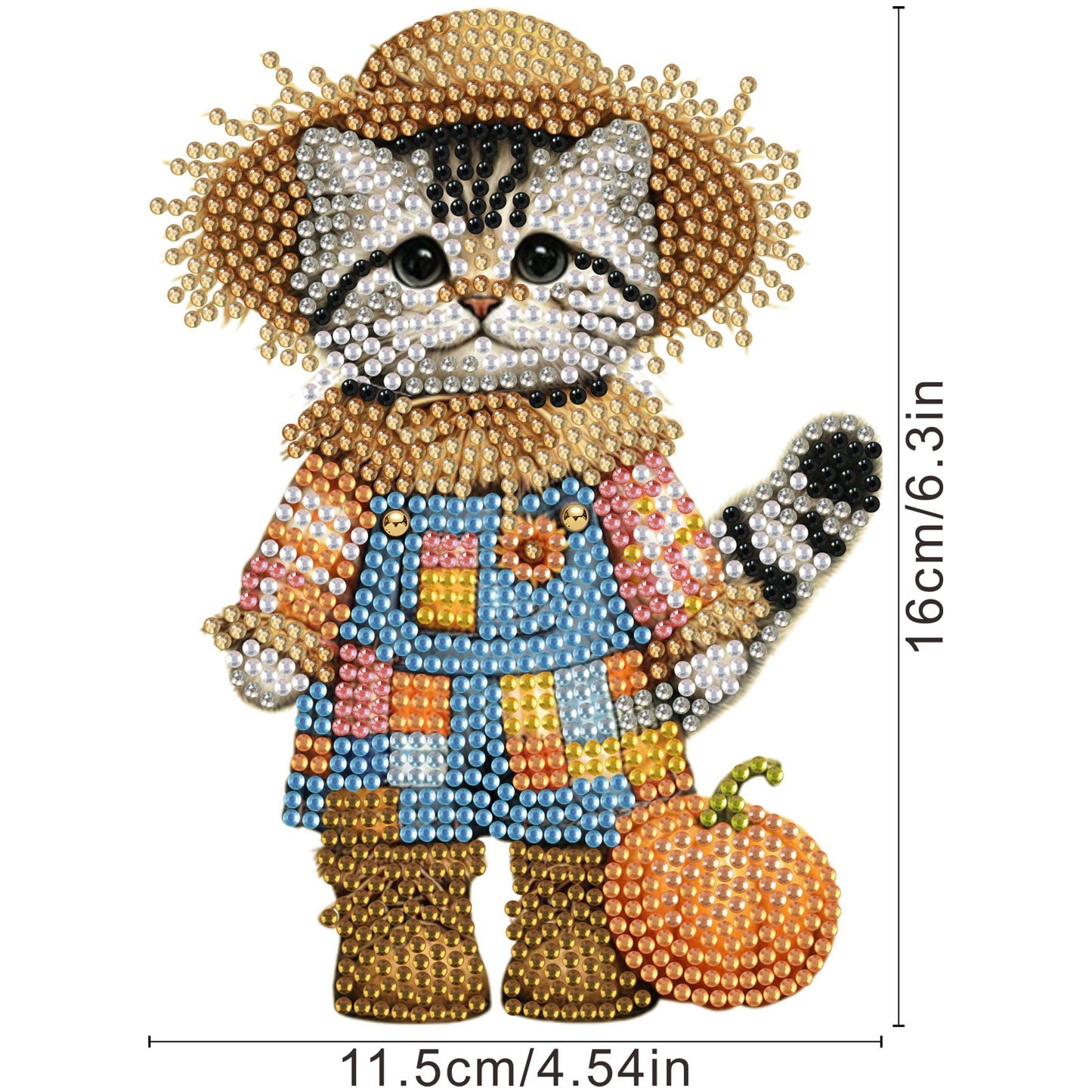 2D Flat Print Cat DIY Shaking Head Desktop Diamond Art Kits for Adults Beginner