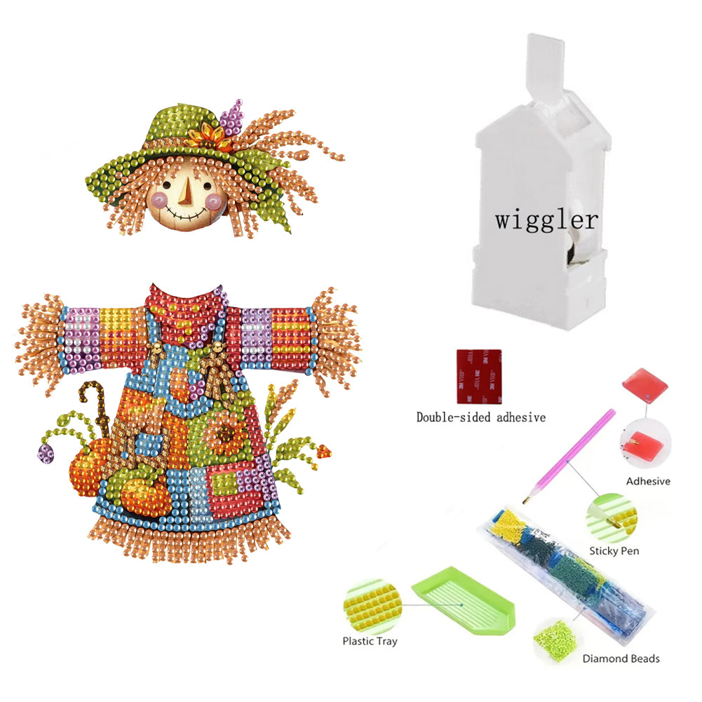 2D Flat Print Cat DIY Shaking Head Desktop Diamond Art Kits for Adults Beginner