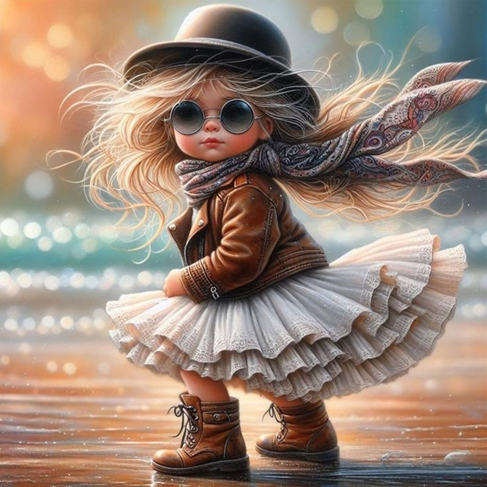 Cute Little Girl - Full Round Drill Diamond Painting 40*40CM
