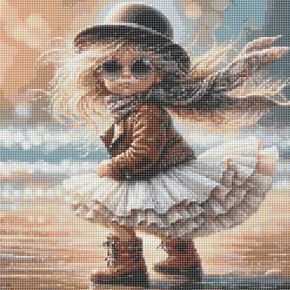 Cute Little Girl - Full Round Drill Diamond Painting 40*40CM