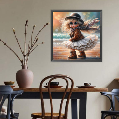 Cute Little Girl - Full Round Drill Diamond Painting 40*40CM